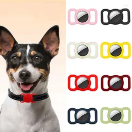 Coleiras de cachorro capa de silicone para apple airtags capa de gato air tag rastreador dispositivo localizador animais de estimação suporte anti-perdido chaveiro protetor