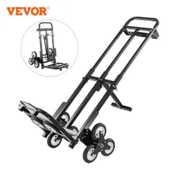 Handvagnar VEVOR 330lbs 460lbs Trappklättringsvagn Fällbar vagn Heavy Duty Bärbar Folding Hand Truck Dolly Cart med justerbart handtag 230706