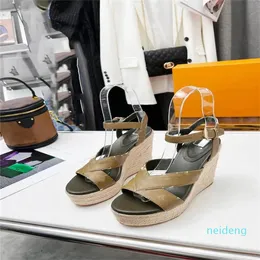 Designer Luxury Womens Grey Encre colored Canvas Espadrille Wedge Sandals Shoes Flip Flops