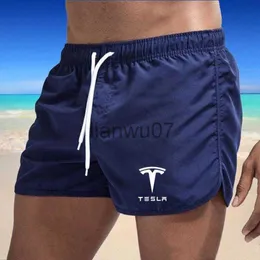 Men's Swimwear 2023 New Summer Tesla Men's Swim Shorts Swimwear Swimming  Trunks Boxer Briefs Beachwear Surf Board Shorts for Teens and Adults J230707