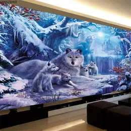 Numero Qianzehui, ricamo a diamante 5D fai -da -te, diamante rotondo Iceberg Snow Wolf Full Rhinestone 5D Diamond Painting Cross