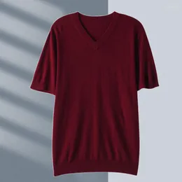 Maglioni da uomo 23 Primavera Estate Uomo Boutique a maniche corte Maglieria imitazione Maglione versatile con scollo a V di alta qualità T-shirt semplice da indossare casual