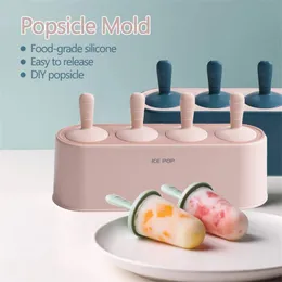 Ice Cream Tools Silicone Ice Cream Pop Making Mold Popsicle Reusable and Durable DIY Stand Kitchen Supplies Storage Box Container Homemade Food for Children 230706