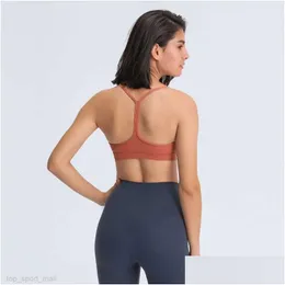 Yoga Outfit L-005 Y-Shaped Back Skin-Friendly Tank With Chest Pad Fitness Feels Buttery-Soft Sports Bra Removable Cups Vest Solid Dr Dh7Oc