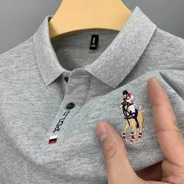 Męskie koszulki polo wysokiej jakości męska wiosenna i letnia bawełniana koszulka polo top biznes rozrywka sportowa koszulka z krótkim rękawem s-4xl 230707