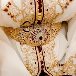 Łańcuszki na brzuch muzułmański kaftan ślubny pas ślubny złocenie kropla wody łańcuszek na brzuch marokański biżuteria dla panny młodej etniczny metalowy pasek do garnituru 230706