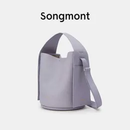 Songmont Ear Series Bucket Women's Crossbody One Shoulder Trendy New Top Layer Cowhide Large Capacity Commuter Bag Simple style