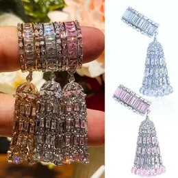 Wedding Rings Wedding Rings GODKI Trendy Twist Tassels Statement for Women Cubic Zircon Finger Beads Charm Ring Bohemian Beach Jewelry Z230710