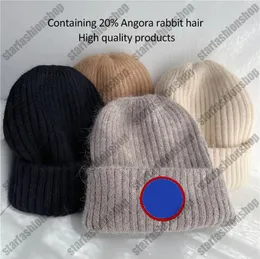 2023 Designer Winter Warm Rabbit Hair Knitted Hat for Men and Women Double Layer Thickened Wool Hat Casual Ear Protection Hat Soft Glutinous High quality products