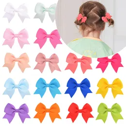 Ljuvliga handgjorda rosetter Spännband Småbarn Hårnålar Spädbarn Grosgrain Ribbon Bowknot Anknäbb Clips Baby Huvudbonader