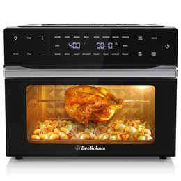 HuanQiu 32QT Extra Large Air Fryer Toaster Ovens Pro, mit Rotisserie und Dörrgerät, Smart Digital Toaster Oven Air Fryer Combo, Digital