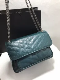 حقيبة اليد الفاخرة حقيبة الكتف حقيبة العلامة التجارية على شكل Y Seam Leather Leany Stail سلسلة معدنية عالية الجودة Clamshell Messenger Gift Box Wholesale Bags Crossbody Bag