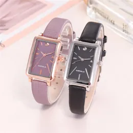 Armbandsur Damklocka Mode Japansk rörelse i rostfritt stål Damer rektangulärt bälte Quartz Dames Horloges