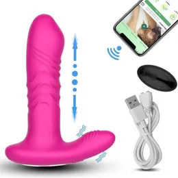 Masajeador de próstata de empuje masculino APLICACIÓN Bluetooth Vibrador Hombres Gay Anal Remoto inalámbrico Butt Plug Juguete sexual para parejas 80% Tienda en línea 50% venta de tienda de fábrica