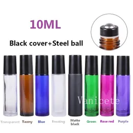 10ml kolorowe butelki typu roll-on kolory szklane rolki zroszony butelka perfumy Split-bottle przenośne Mini kosmetyki puste butelki drogą morską T9I002364