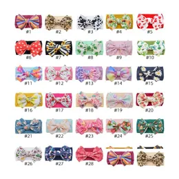 Headbands 30 Colors Big Bow Belt Children Printing Kids Baby Flower Bohemian Hair Spring And Summer Accessories Head Wrap Girls Drop Dhorl