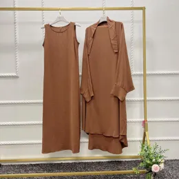 Ropa étnica Eid oración conjunto 2 piezas Hijab Abaya para mujeres 2023 modesto Arabia Saudita Turquía mujer vestido largo Vintage Casual estilo islámico