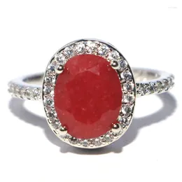 Klusterringar 13x11mm Rekommenderas starkt Red Ruby Sapphire Mystic Topaz Zultanite Färgskiftande Alexandrit Flickor Bröllop Silver Ring