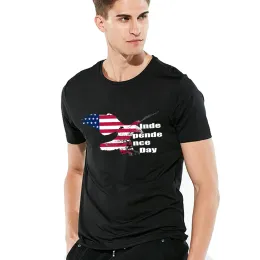 여름 남자 S T 셔츠 미국 국기 프린트 패션 탑 짧은 소매 T 셔츠 남자 의류하라 주쿠 Y2K T 셔츠