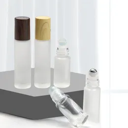 5 ml 10 ml Glasrolle auf Flaschen Holzmaserung Deckel Rollen Perlenflasche Parfüm Split-Flasche Tragbare Mini-Kosmetik Leere Flaschen T9I002365