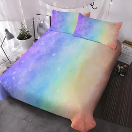 Bedding Sets BlessLiving Colorful Rainbow Gradient Duvet Cover Set Cloud Sky Kid Girls Style Polyester King Full Twin Quilt