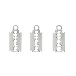 Charms 100Pcs/Lot Alloy Sier Razor Blade Bracelet Choker Necklace Pendant For Jewelry Making Handmade Craft 24X11Mm Drop Delivery Fi Dh2Za