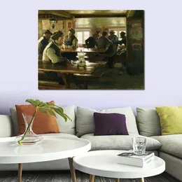 Quadro su tela Interno di una taverna Peder Severin Kroyer Dipinto a mano Impressionista Paesaggi Opera d'arte Alta qualità