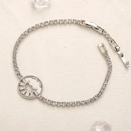 Copy Chain luxury Designer Bracelets Bangle for Women Cuff Chain Lovers Gift Wedding Copper zirconium Round