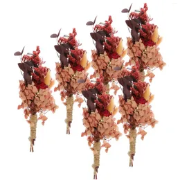 Dekorativa blommor 6 buntar Konserverade Blomma Brudbukett DIY Landskap Mini Torkad Vas Material Prop Naturliga Brudvaser