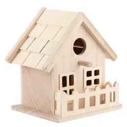 Tyg husdjur bird hus trä fågel bo hängande fågel hus varm avelbox naturlig trä fågelbur fågelhus trä