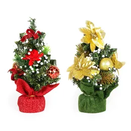 Weihnachtsbaum-Desktop-Dekoration, 40/50/60 cm, Mini-Weihnachtsbaum-Paket, Rosa, Blau, klein