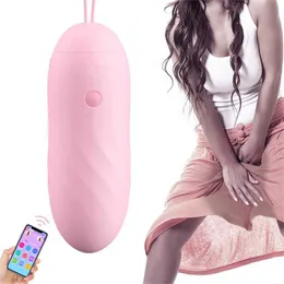 Control de la aplicación del teléfono móvil Huevo vibrador Consolador recargable Vibrador Estimulador de la vagina del clítoris Juguetes sexuales para adultos para mujeres Parejas 50% Barato en línea Venta en línea
