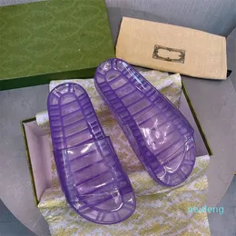 Дизайнерская роскошная мужская слайд -сандалия ощущение проскальзывания на плоских сандалиях прозрачно