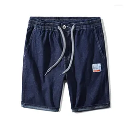 Jeans Masculino Shorts Masculino Verão Plus Size 34-42 44 46 Solto Preto Azul Altura do Joelho Short Stretch Calças Casuais Diários Homem