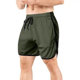 Pantaloncini da uomo Pantaloncini da uomo a tre punte dritti in rete Fitness Allenamento da spiaggia sotto il ginocchio Pantaloncini da uomo