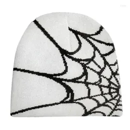Berets Y2K Beanie Spider Web Hat Knit Sklies Baggy Slouchy Skl Drop Delivery Modeaccessoires Hüte Schals Handschuhe Caps Dhnym Dhyf4