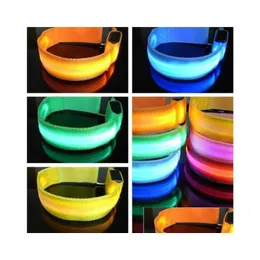 Led Gadget Luminous Arm Outdoor Sports Lighting Wrist Straps With A Single Flash Can Be Customized Logo Bracelet Drop Delivery Elect Dh3Qt