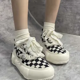 Vanness Wu XVESSEL2022 Verão Checkerboard Pixel Checker Sapatos de Lona Meio Açúcar Moda Masculina e Feminina Mesmas Sapatos Checker