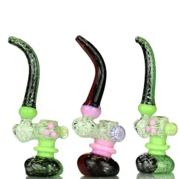 Latest Colorful Pyrex Thick Glass Smoking Bubbler Hookah Bong Pipes Portable Herb Tobacco Glass Filter Spoon Bowl Waterpipe Cigarette Holder DHL