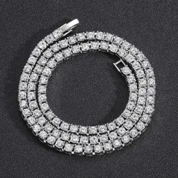 Gzw Smycken Halsband Hip Hop 3 mm 4 mm 5 mm 6 mm Legering Strass en rad av tenniskedjor Personlighet Rock Ädelsten Glänsande stenkrage