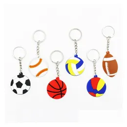 Party Favor Innovative Key Chains Of 6 Different Styles Football Baseball Volleyball Beach Rugby Links Exquisite Gifts Drop Delivery Dhitj