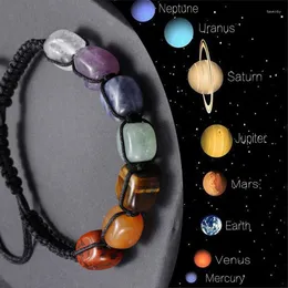 Strand Natural Country Chacra Bracelets Healing Bead Stone Women Men Men Gemstone Плетеное веревочное браслет йога.