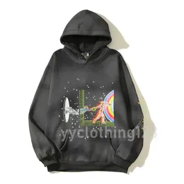 Herr och dam Kanyeees West Hip Hop vintage gör gamla tidsresor armbroderi bokstav hoodie hoodie hellstaar 23ss designer