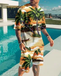 Tute da uomo Hawaii Abbigliamento Abbigliamento Completo da 2 pezzi Tuta sportiva Maglietta oversize Donna Pantalone Hip Hop Streetwear Tuta casual 230707