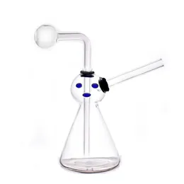 Preço mais barato por atacado Bongo queimador de óleo de vidro bonito Cachimbos de água com narguilé grosso Pirex Reciclador Mão Dab Bongs para fumar Cachimbo pequeno com pote de óleo