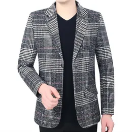 Blazers masculinos paletós masculinos negócios casuais casaco xadrez roupas de marca257O