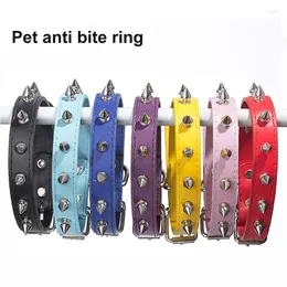 Colliers pour chiens Cool cuir rivet coloré pour petits chiens de taille moyenne harpe anti-morsure cloutée sangle de cou cloutée produits pour animaux de compagnie