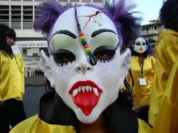 Maschere per feste Festa di Halloween Horror Demone malvagio Maschera in lattice Puntelli per costumi Cosplay Maschere da giullare divertenti spaventose 230706