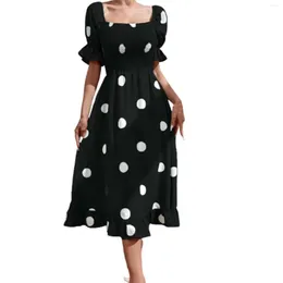 Abiti casual 2023 Fashion Polka Dot Vacation Sweet Ruffled Short Party Dress Chiffon Cocktail Sexy