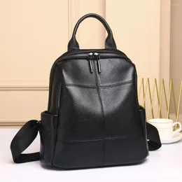 School Bags Korean Ladies Leather Backpack Female Real Cowhide Women's Bag High Quality Woman Black Natural Backpacks